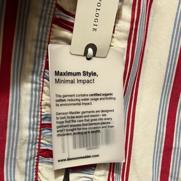 Anthropologie Damson Madder Dress Josephine Sailor Striped Collared Midi Sz US 2 - Picture 13 of 16